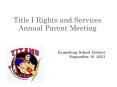 Title I Rights and Services Annual Parent Meeting PowerPoint PPT Presentation