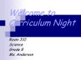 Welcome to Curriculum Night PowerPoint PPT Presentation