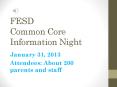 FESD Common Core Information Night PowerPoint PPT Presentation