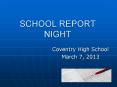 SCHOOL REPORT NIGHT PowerPoint PPT Presentation