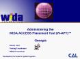 Administering the WIDA ACCESS Placement Test (W-APT) PowerPoint PPT Presentation
