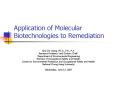 Application of Molecular Biotechnologies to Remediation PowerPoint PPT Presentation