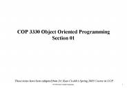 COP 3330 Object Oriented Programming Section 01