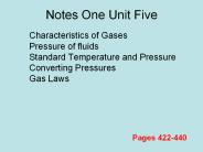 Notes One Unit Five