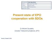 Present state of EPO cooperation with SDOs
