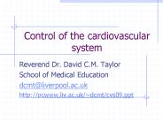 Control of the cardiovascular system