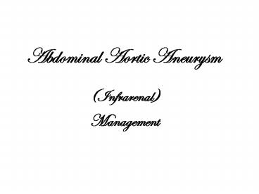 Abdominal Aortic Aneurysm