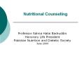 Nutritional Counseling PowerPoint PPT Presentation