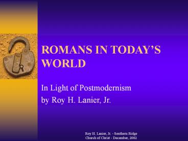 ROMANS IN TODAY