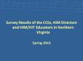 Survey Results of the CIOs, HIM Directors and HIM/HIT Educators in Northern Virginia PowerPoint PPT Presentation