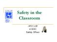 Safety in the Classroom PowerPoint PPT Presentation