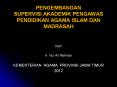 PENGEMBANGAN SUPERVISI AKADEMIK PENGAWAS PENDIDIKAN AGAMA ISLAM DAN MADRASAH PowerPoint PPT Presentation