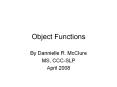 Object Functions PowerPoint PPT Presentation