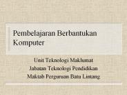 Pembelajaran Berbantukan Komputer