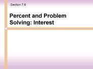 Percent and Problem Solving: Interest