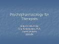 Psychopharmacology for Therapists PowerPoint PPT Presentation