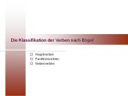 Die Klassifikation der Verben nach Engel