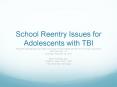 School Reentry Issues for Adolescents with TBI PowerPoint PPT Presentation