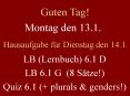Montag den 13.1. PowerPoint PPT Presentation