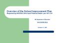 Overview of the School Improvement Plan Required by NH RSA 193-H and Federal Public Law 107-110 PowerPoint PPT Presentation