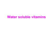 Water soluble vitamins