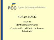 RDA en NACO