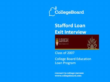 Stafford Loan Exit Interview