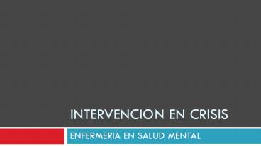 INTERVENCION EN CRISIS