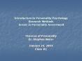 Introduction to Personality Psychology Research Methods  Issues in Personality Assessment PowerPoint PPT Presentation