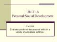 UNIT: A Personal/Social Development PowerPoint PPT Presentation