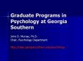 Graduate Programs in Psychology at Georgia Southern PowerPoint PPT Presentation