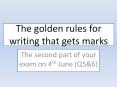 The golden rules for writing that gets marks PowerPoint PPT Presentation