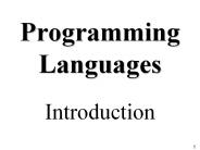 Programming Languages
