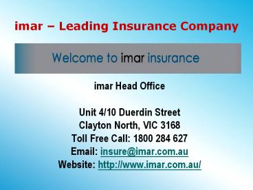imar - Insurance Provider Company in Australia