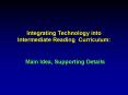 Integrating Technology into Intermediate Reading Curriculum: PowerPoint PPT Presentation