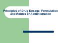 Principles of Drug Dosage, Formulation and Routes of Administration PowerPoint PPT Presentation