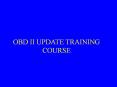 OBD II UPDATE TRAINING COURSE PowerPoint PPT Presentation