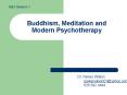 Buddhism, Meditation and Modern Psychotherapy PowerPoint PPT Presentation