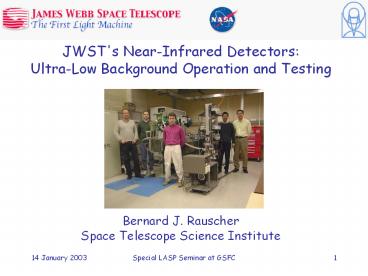JWST's Near-Infrared Detectors: Ultra-Low Background Operation and Testing