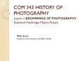 COM 343: HISTORY OF PHOTOGRAPHY PowerPoint PPT Presentation