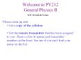 Welcome to PY212 General Physics II PowerPoint PPT Presentation