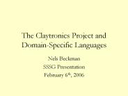 The Claytronics Project and Domain-Specific Languages