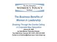The Business Benefits of Women in Leadership Breaking Through the Granite Ceiling in Corporate New Hampshire January 29, 2008 by Katie Merrow, Executive Director Two Delta Drive, Concord, NH 03301, (603) 491-0959 Contact us at kmerrow@nhwpi.org or PowerPoint PPT Presentation
