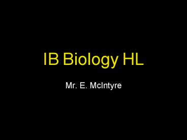 IB Biology HL