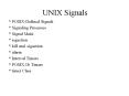 UNIX Signals PowerPoint PPT Presentation