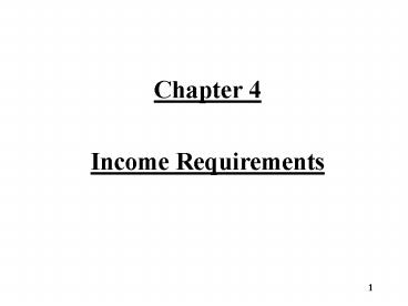 Income Requirements