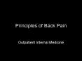 Principles of Back Pain PowerPoint PPT Presentation