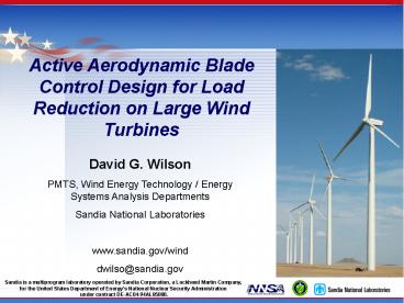 Active Aerodynamic Blade Control Design for Load Reduction on Large ...