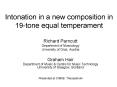 Intonation in a new composition in 19-tone equal temperament PowerPoint PPT Presentation