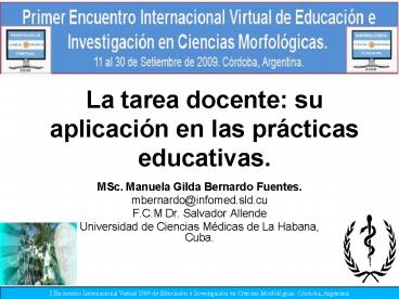 La tarea docente: su aplicaci